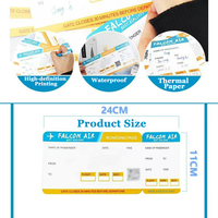 Cartes d'embarquement aériennes personnalisées en papier thermique écologique, durables, résistantes à l'huile, imperméables, impression thermosensible, logo de marque personnalisé