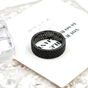Anello in <span class=keywords><strong>Argento</strong></span> Nero con Zirconia Cubica, Trendy Anello Eternity con 4 Cerchi di Pietre per <span class=keywords><strong>Uomo</strong></span> e Donna - Product Image 6