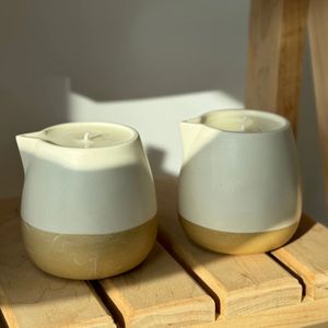 Envases de Frascos para Velas, Decoración <span class=keywords><strong>del</strong></span> Hogar, Diseño Personalizado al por Mayor, Frascos de Cerámica Vacíos con Fondo Redondo y Boquilla para Velas de Masaje - Product Image 2