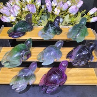 Tortue en Fluorite Arc-en-ciel Sculptée à la Main en Gros, Sculpture de Tortue en Cristal, Artisanat en Pierre Naturelle pour la Décoration et la Guérison Spirituelle