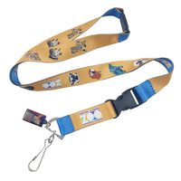 Cordon de cou avec clip en aluminium léger pour badges d'identification et porte-clés, thème Football Américain 250