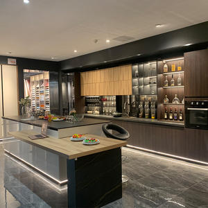 Armoire <span class=keywords><strong>de</strong></span> cuisine italienne moderne <span class=keywords><strong>de</strong></span> style extra-luxueux, série sombre, haut <span class=keywords><strong>de</strong></span> gamme, belle apparence avec îlot - Product Image 1