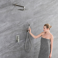 Frud mélangeur de douche mural en nickel brossé, robinet 2 voies de bain-douche robinet carré, robinet de balance cUPC mélangeur de dérivation à levier unique
