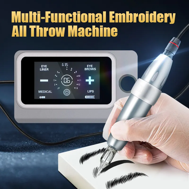 Smart Touchscreen 4000Mah Professionele Tattoo Machine Microblading Pmu Tattoo Pen Voor Wenkbrauw Eyeliner Lip