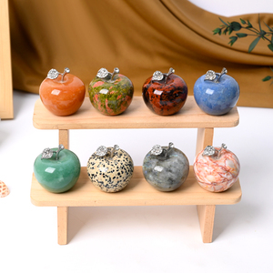 Ornement Pomme en Cristal Sculptée en Pierre Précieuse pour la Veille de Noël, Vente Directe Usine, Décoration de Bureau de Noël - Product Image 3