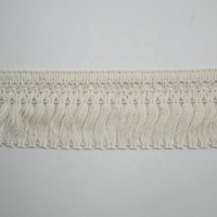 Vente en gros 60mm de large blanc beige 6cm coton tapis tapis gland franges garnitures pour la maison Textile vêtement décoration rideaux