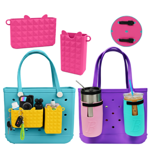 Juego de Bolsa de Almacenamiento de Silicona de Alta Calidad y Funda para Vasos, Impermeable y Portátil, Regalo Esencial para Viajes, para Bolsas de Playa Bogg - Product Image 1