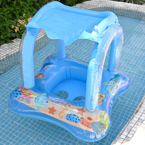 Flotador Inflable para Bebé ABC con Sombrilla 60x60x58cm Diseño de Dibujos Animados para Uso en Piscina Infantil - Product Image 2
