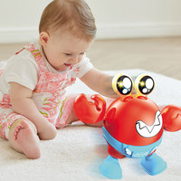 Jouet robot crabe électrique en plastique, succès mondial - Chant et danse, amusement pour les enfants de 0 à 3 ans, cadeau idéal pour les garçons et les filles de 1 à 2 ans