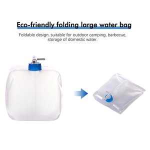 กระเป๋าเก็บน้ำใสพับได้พับเก็บได้กระเป๋าใส่น้ำ20L สำหรับตั้งแคมป์กลางแจ้งกระเป๋าใส่น้ำแบบพับได้