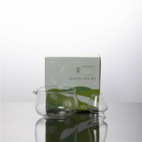 En stock – Bol à matcha en verre transparent de haute qualité, multi-styles, avec bec verseur, ensemble de supports Chawan pour la cérémonie du thé matcha