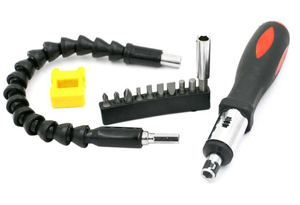 Juego de Destornilladores Universales <span class=keywords><strong>con</strong></span> Eje <span class=keywords><strong>Flexible</strong></span>, Porta Puntas, Varilla de Extensión, Magnetizador, Trinquete, Combinación de Destornilladores, Plástico, Manualidades - Product Image 5