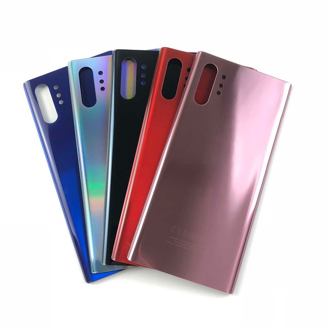 For Note 10 Plus N975F Replacement Metallic PC Shockproof Mobile Phone Case with Mirror Finish and Pure Color Options