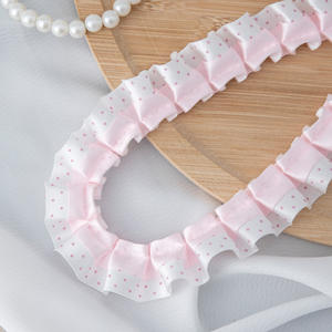 Nastro in Pizzo Plissettato a Pois a Doppio Strato da 2,5 cm, Materiale per Fai da Te - Product Image 2