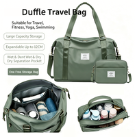 Sac de voyage extensible imperméable grande capacité avec logo personnalisé, séparation sec/humide, pour gym, yoga, week-end, nuit, et pochette bandoulière