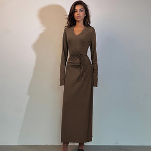 FS9656A <span class=keywords><strong>Vestidos</strong></span> de Moda Otoño Invierno para <span class=keywords><strong>Mujer</strong></span>, Vestido Largo Elegante e Informal - Product Image 3