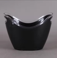 Seau à glace rond en plastique acrylique 8L, design luxueux, haute qualité, logo et couleur personnalisés pour utilisation en boîte de nuit