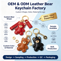 Meilleures ventes : Pendentif porte-clés ours en peluche en PVC, style dessin animé, mignon et simple, emballage en vrac, sans impression