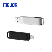 Venta al por Mayor de Memorias USB OTG-3 Tipo-C de 256GB, Pendrive Metálico USB A y C 2 en 1, Regalo Premium