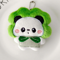Nouveau porte-clés en peluche motif dessin animé floral, petit animal mignon (Panda, Lapin), breloque de sac à dos, en coton rembourré à la main, vente en gros
