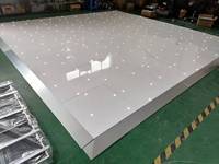 Piste de danse LED blanche étoilée, lumière blanche froide, dalles modulaires brillantes pour mariage, banquet, hôtel, événement, fête