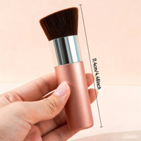Pinceau de maquillage de haute qualité avec manche en plastique, pinceau de maquillage personnalisé avec logo, pinceau de mélange, poils synthétiques, crème, liquide, poudre, maquillage