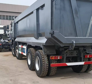 Gray Diesel 8x4 Dump Truck 41-50T Load Capacity Left Steering Heavy Duty Sand Gravel <b>Transport</b> - Product Image 1