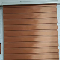 Persianas Enrollables Motorizadas Modernas e Inteligentes, Persianas Automáticas Zebra para Ventanas, Cortinas Opacas de Tela con Diseño Veneciano Integrado, Material de Poliéster