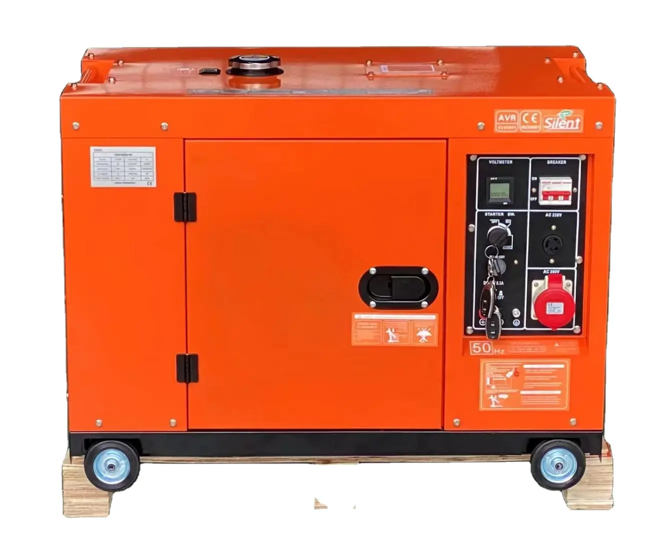 Generator diesel sunyi 50/60Hz, generator diesel anti suara fase tunggal, generator 10kva 10kw