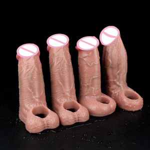SXXY manchon d'agrandissement du pénis masculin de la peau réutilisable manchon de pénis de haute qualité pour les hommes anneau de verrouillage du <span class=keywords><strong>sperme</strong></span> pour retarder l'éjaculation - Product Image 1