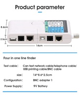 Alta calidad remoto RJ11 RJ45 USB BNC LAN Network Cable Tester UTP STP LAN Cable Tracker Detector Compatible WiFi GPRS TCP