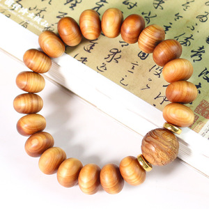 Cliff Cypress <b>Bracelet</b> Aged Barrel Beads Unisex Everyday Wear Jewelry Hangzhou Origin - Product Image 1