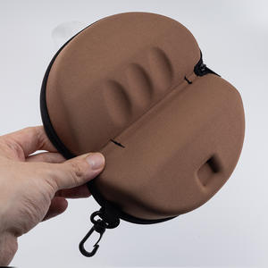 Étui à lunettes de soleil en forme de cœur Eva avec fermeture éclair, sac de rangement pour lunettes résistant à la pression, violet uni, 3-5,9 pouces - Product Image 5