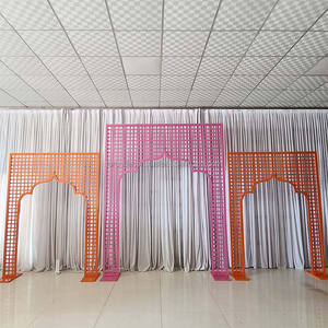 FURUN Luxe Floral Arche Métal Toile de Fond Sculpté Événement De Mariage Décoration Stand Usine En Gros - Product Image 4