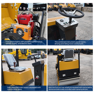 3 Ton Ride-On Double Drum Vibratory <span class=keywords><strong>Roller</strong></span> - Mini <span class=keywords><strong>Road</strong></span> <span class=keywords><strong>Roller</strong></span> Bermesin Diesel Hidrolik untuk Pemadatan Aspal - Product Image 5