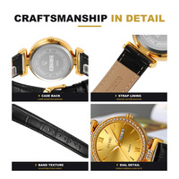 SKMEI 2090 Analoge Quarz-Uhr für Damen Weiches Lederarmband 3ATM Wasserdicht Schicke Damen-Armbanduhr