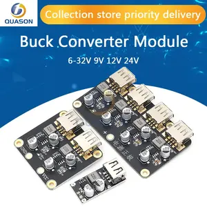 USB QC3.0 QC2.0, convertidor Buck de carga, módulo reductor de carga, 6-32V, 9V, 12V, 24V, a placa de circuito de cargador rápido, 3V, 5V, 12V