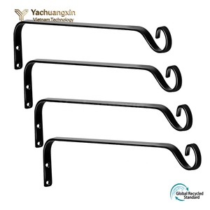 Black Carbon Steel Wall Mount Slip <b>Hook</b> 18.7cm Industrial Design Storage Hanger - Product Image 4