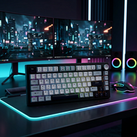 Clavier de jeu mécanique Jedel KL81B Triple Mode RGB PBT Nouveau USB Type-C pour ordinateur de bureau, ordinateur portable, PC