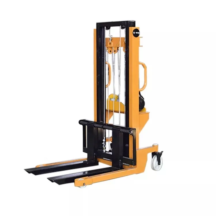 1ton 3m microelectric semi-electric stacker loading double door hydraulic forklift