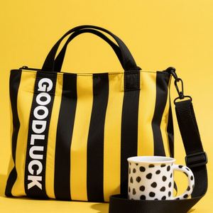 Wholesale High - Quality <b>Mini</b> Cotton Tote Bags: Striped Canvas Cotton Lady Shopping Bags for Women - Product Image 6