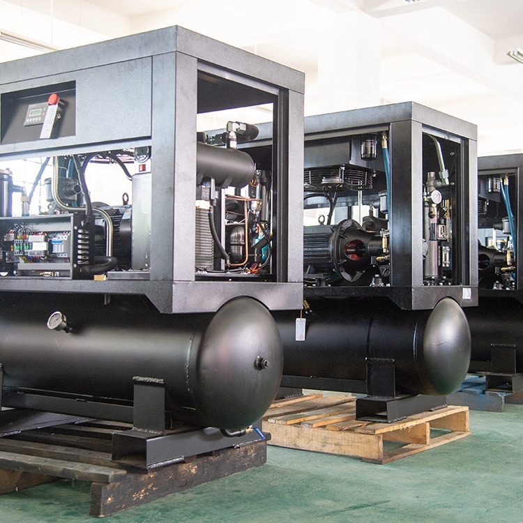 En stock, compresor de aire de 15 kW integrado, 3 en 1, 7-12 bar, mini compresor con secador de aire y tanque de aire