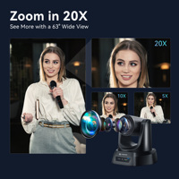 Kamera PTZ 4K dengan Pelacakan AI dan Zoom Optik 20X |   POE USB HD-MI IP untuk Acara Streaming Gereja
