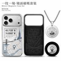 Ensemble d'étuis magnétiques pour téléphone avec support N52 3800GS, dos miroir et collier en acier inoxydable