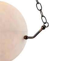 Luminaire suspendu en albâtre espagnol de luxe nordique avec chaînes pour salon, cuisine, lustre globe