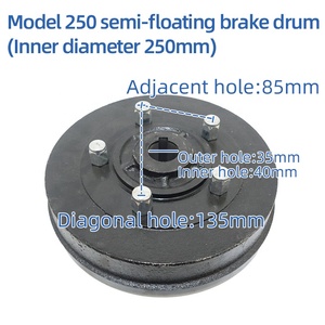 <span class=keywords><strong>Tambour</strong></span> de frein à huile pour essieu arrière 220/250, flottant complet/semi-flottant, pour tricycle de fret diesel lourd et électrique, usage courant - Product Image 4