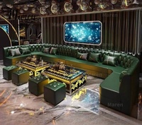 Meubles de club de haute qualité, ensemble de canapés en forme de U avec table basse, canapé d'angle en cuir, sièges de canapé personnalisés, canapé lounge pour pub