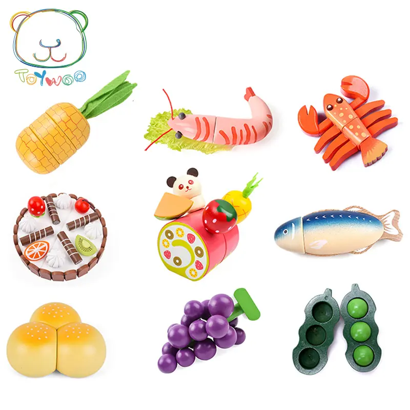 Wooden Kids Toys Simulation Fruits And Vegetables Kitchen Toys For Children Education Baby Boy Girl Wooden Toys Gifts