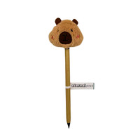 Crayon à mine effaçable haut de gamme, personnalisable, multicolore, en plastique durable, avec motif Capybara en peluche douce, modèle viral et attrayant
