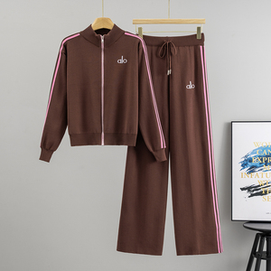 <span class=keywords><strong>Ensemble</strong></span> deux pièces <span class=keywords><strong>d</strong></span>écontracté et élégant pour <span class=keywords><strong>femme</strong></span>, col montant, fermeture éclair, tricoté, coupe ample, style sport, collection Printemps 2026, Automne <span class=keywords><strong>Hiver</strong></span> - Product Image 3